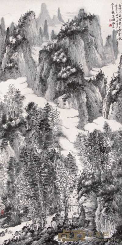 石峰 2004年作 奇峰出奇云 镜心 138×69cm